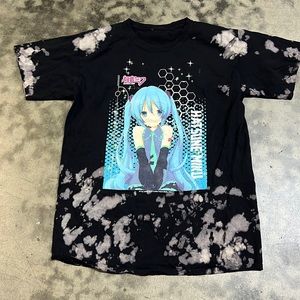 Hatsune Miku Washed Graphic Men Short Sleeve T-Shirt
